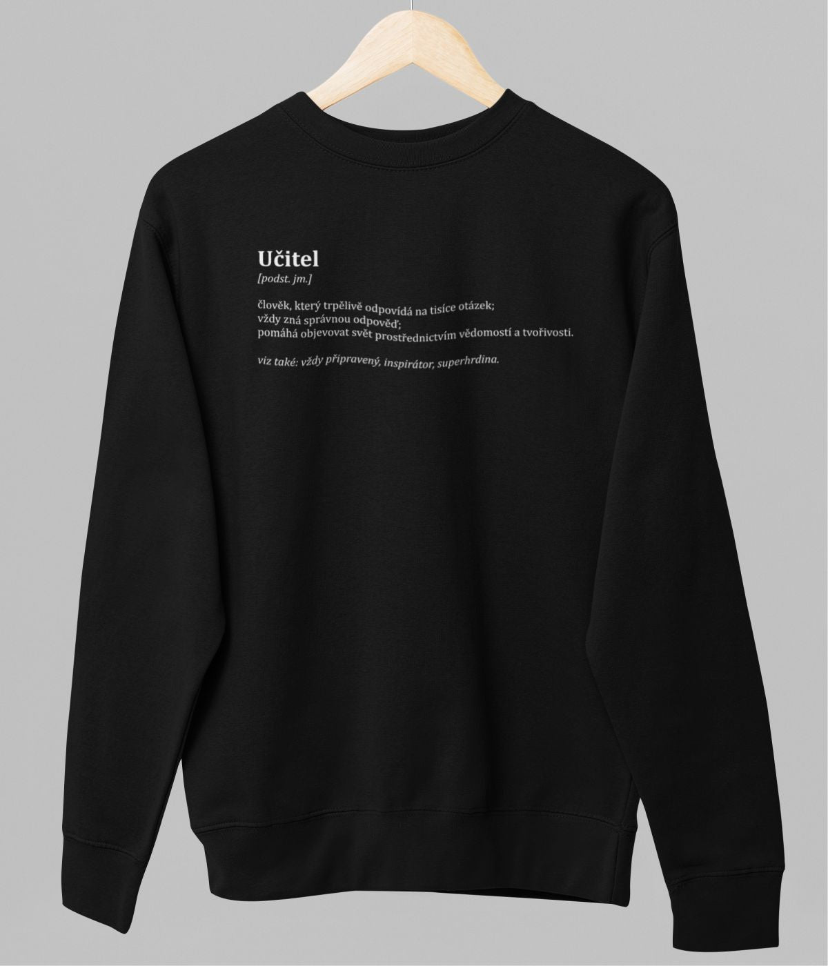 Černá unisex mikina "Popis učitele"