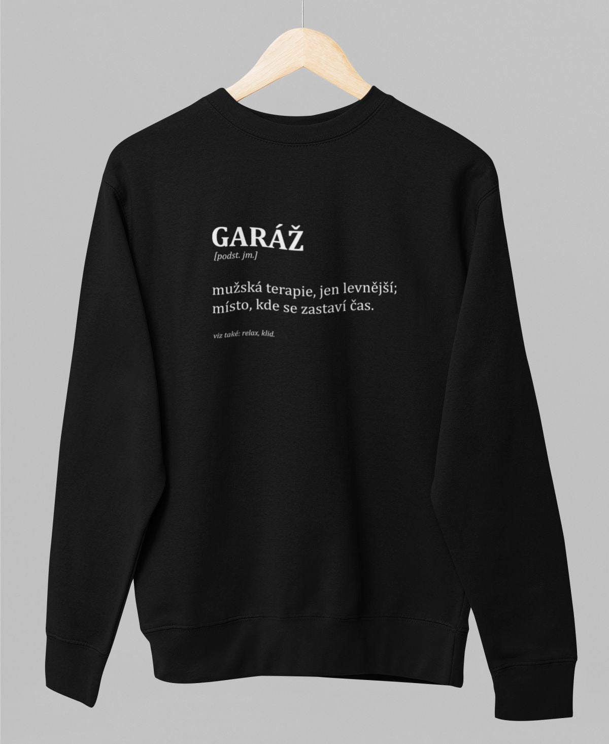 Černá unisex mikina "GARÁŽ"
