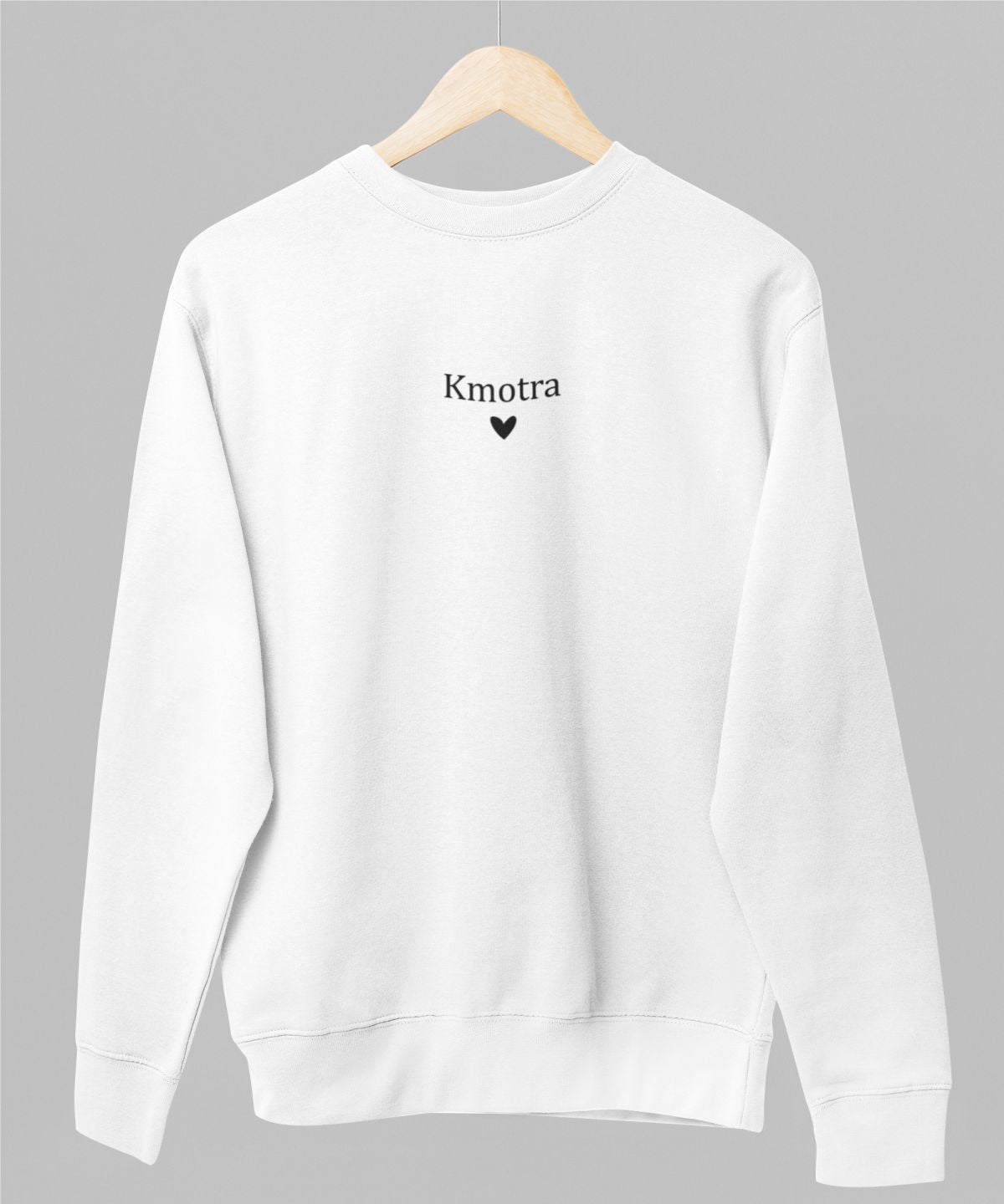 Bílá unisex mikina "Kmotra se srdíčkem"