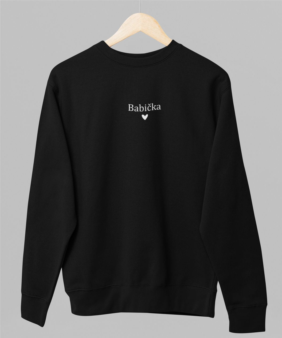 Černá unisex mikina "Babička se srdíčkem"