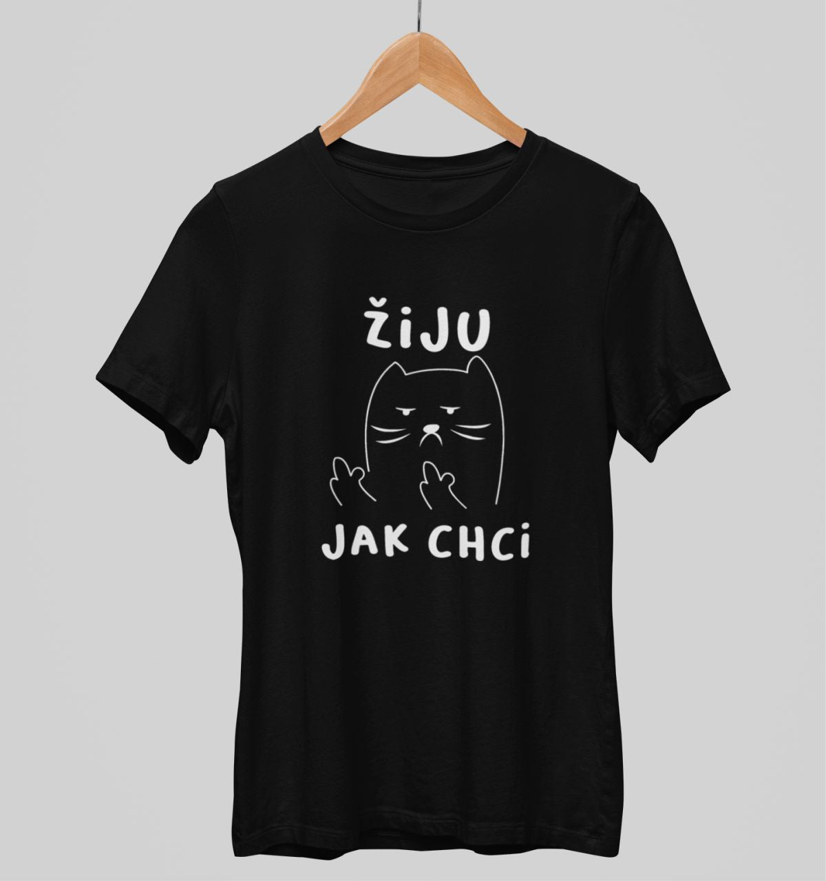 Černé unisex tričko "Žiju, jak chci"