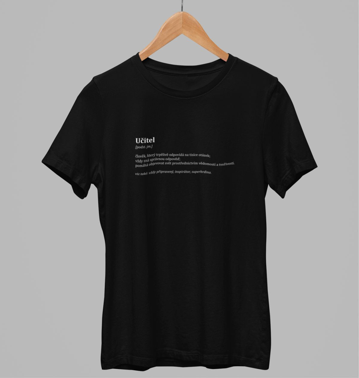 Černé unisex tričko "Popis učitele"