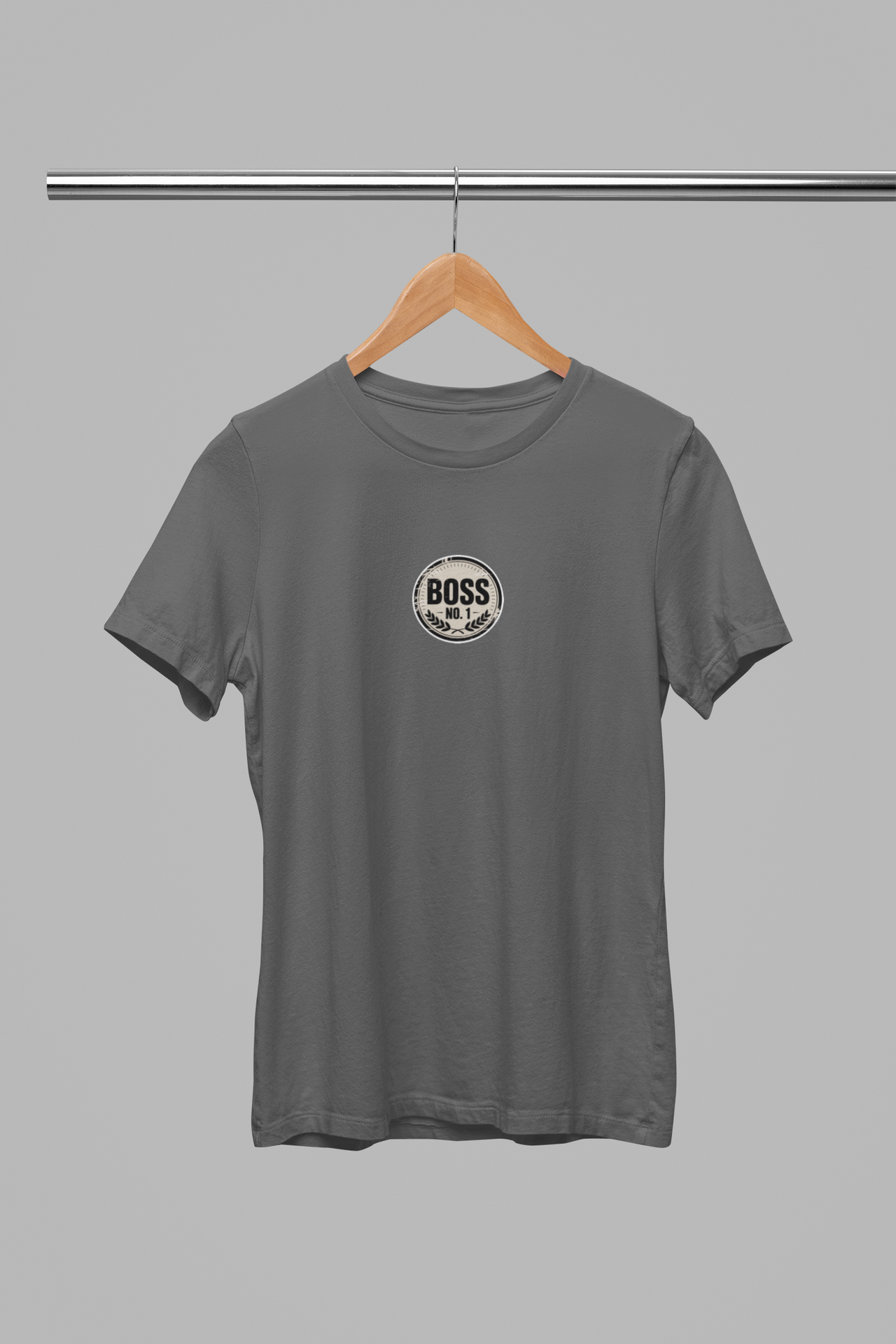 Tmavě šedé unisex tričko "Boss No1"