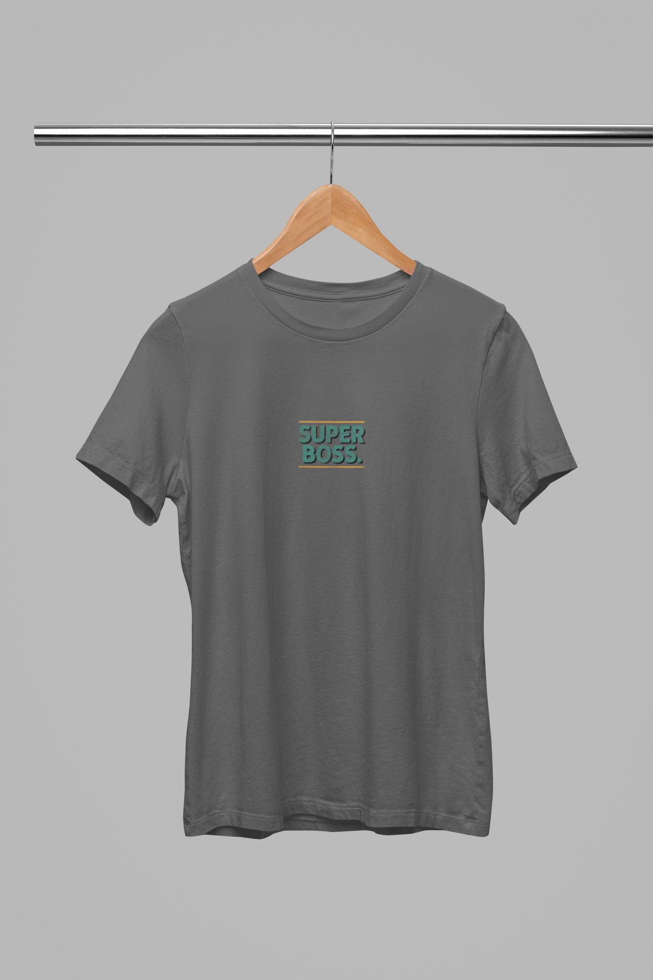 Tmavě šedé unisex tričko "Super Boss"