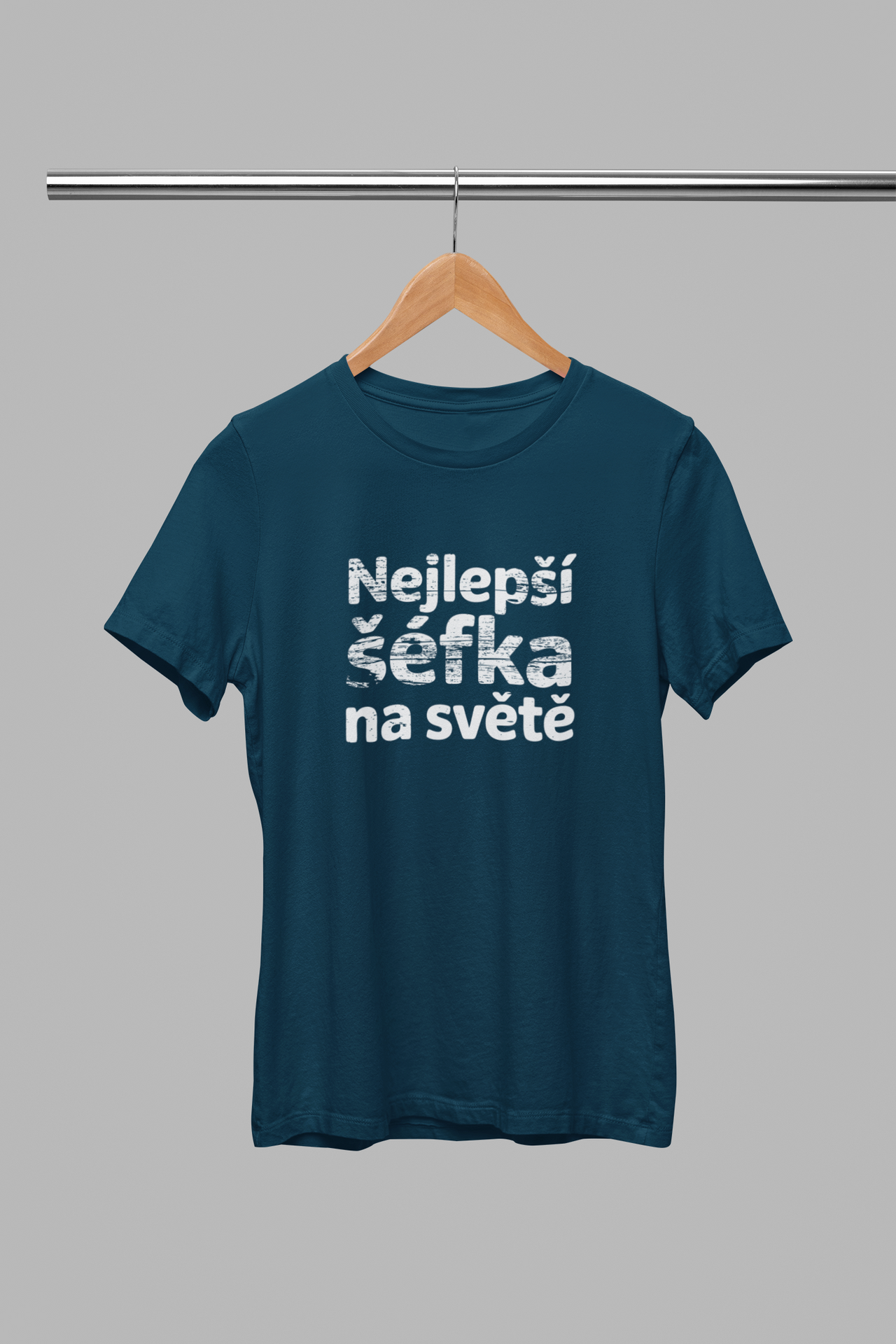 Tmavě modré unisex tričko "Nejlepší šéfka na světě"