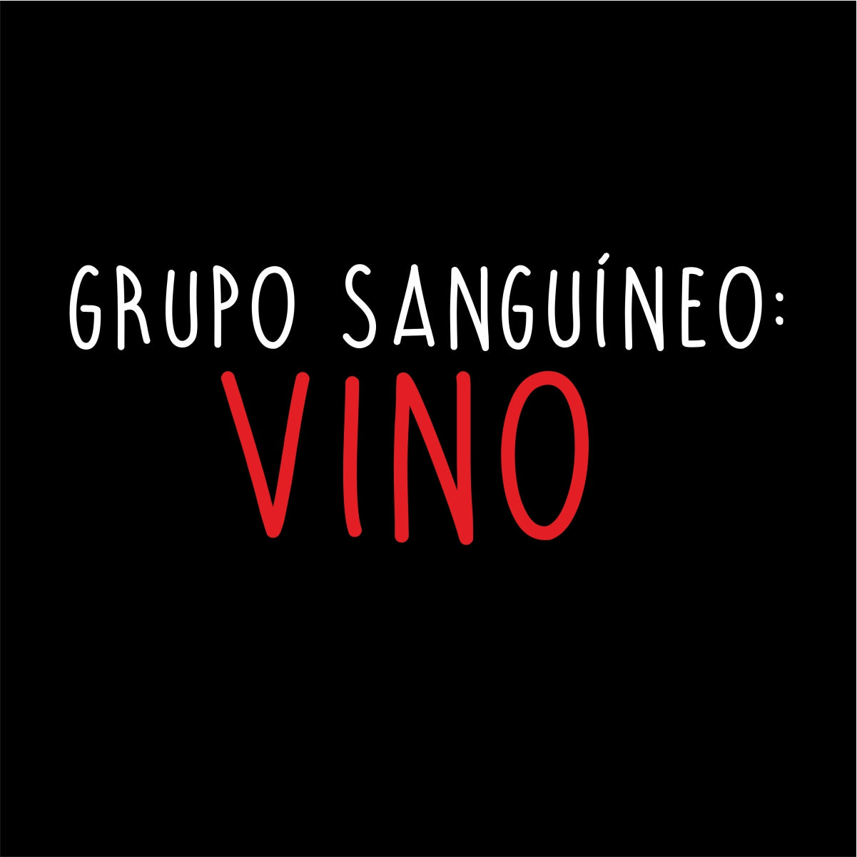 Černé UNISEX tričko Grupo sanguineo