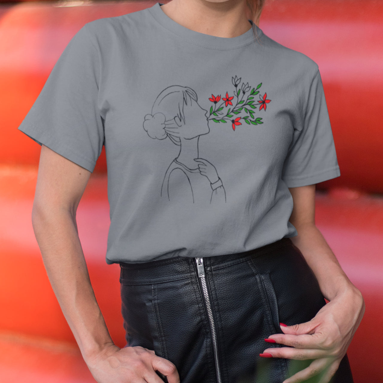 Šedý melír tričko Dýchání (UNISEX tričko)