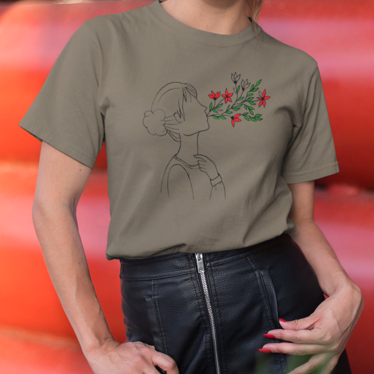 Khaki tričko Dýchání (UNISEX tričko)