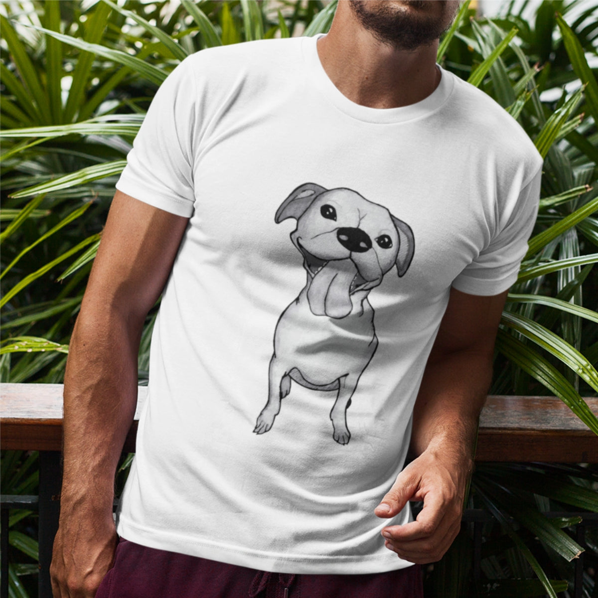 Bílé UNISEX tričko El perro es felicidad