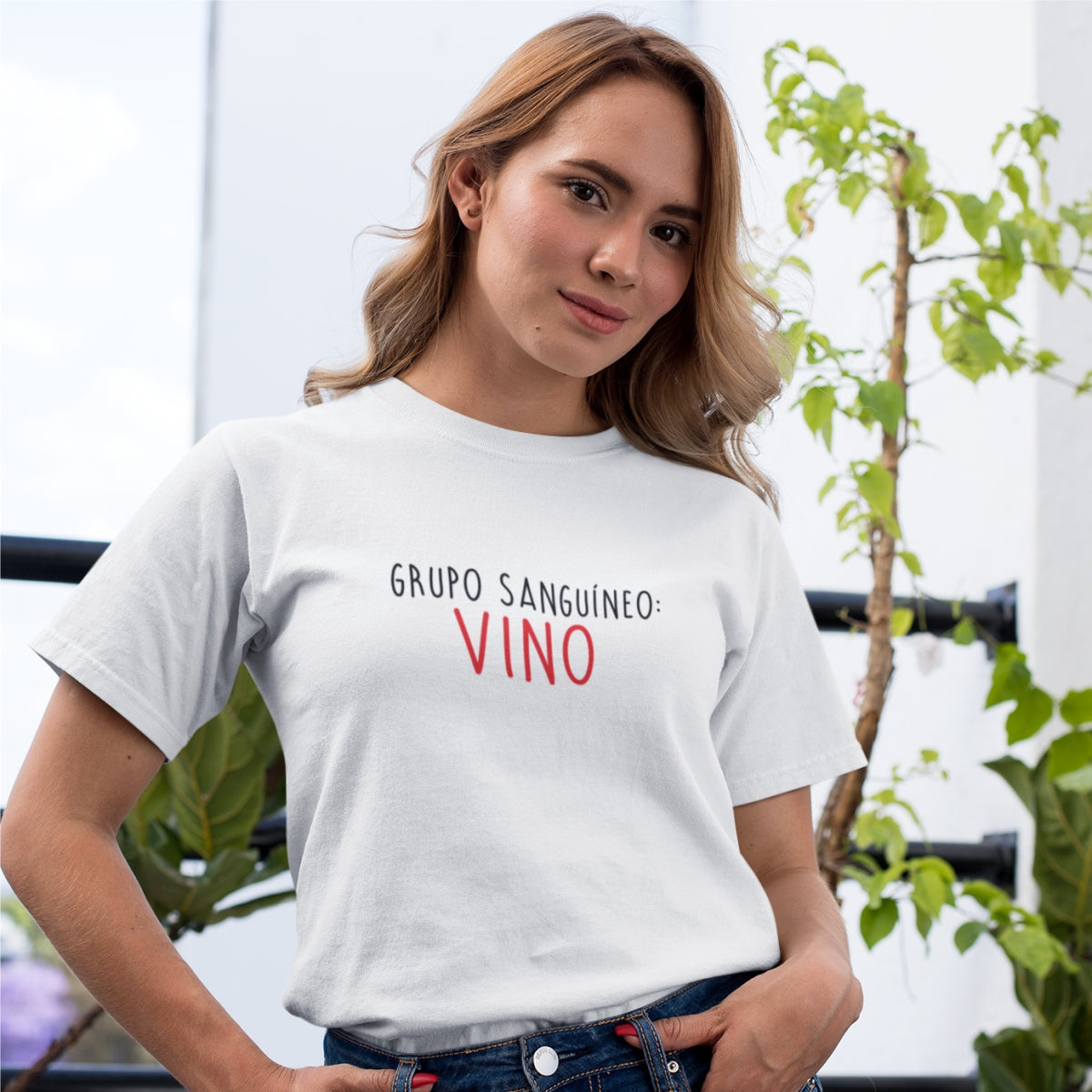 Bílé UNISEX tričko Grupo sanguineo