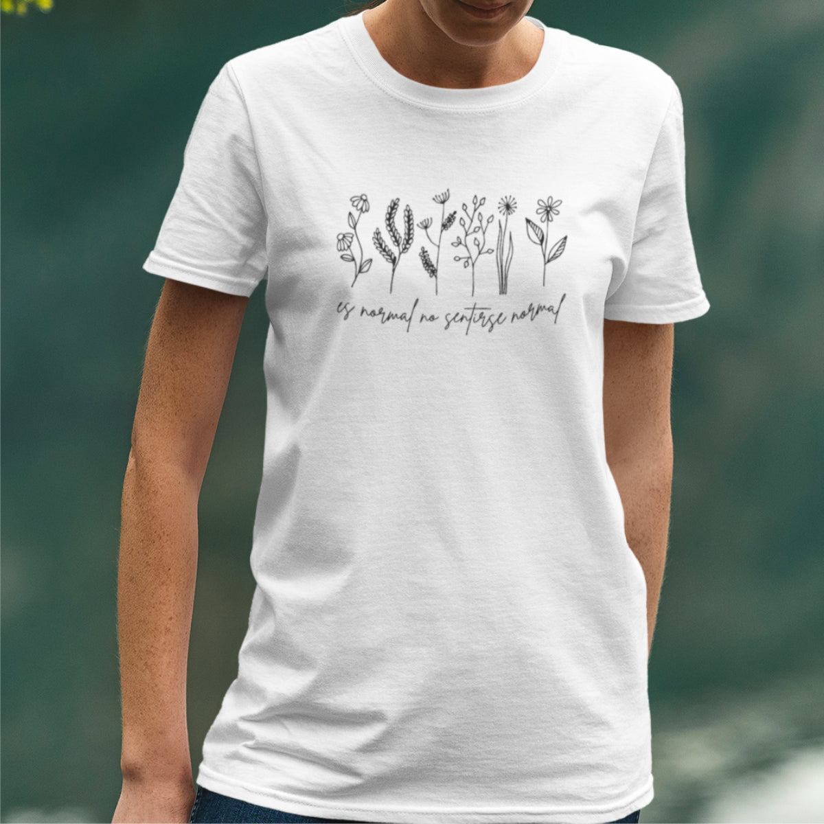 Bílé UNISEX tričko Es normal