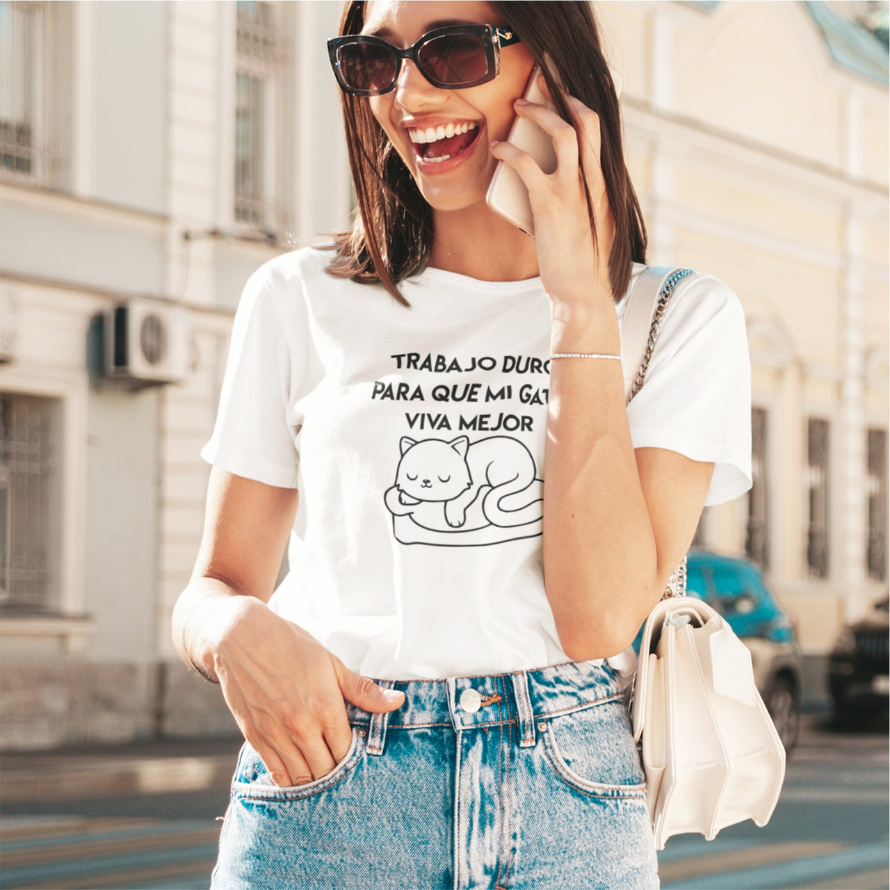 Bílé UNISEX tričko Trabajo duro