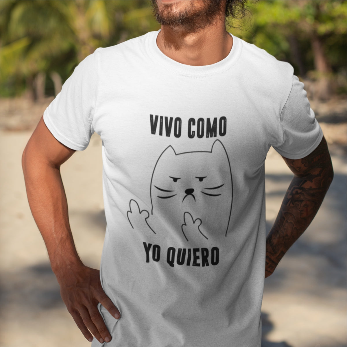 Bílé UNISEX tričko Vivo como yo quiero