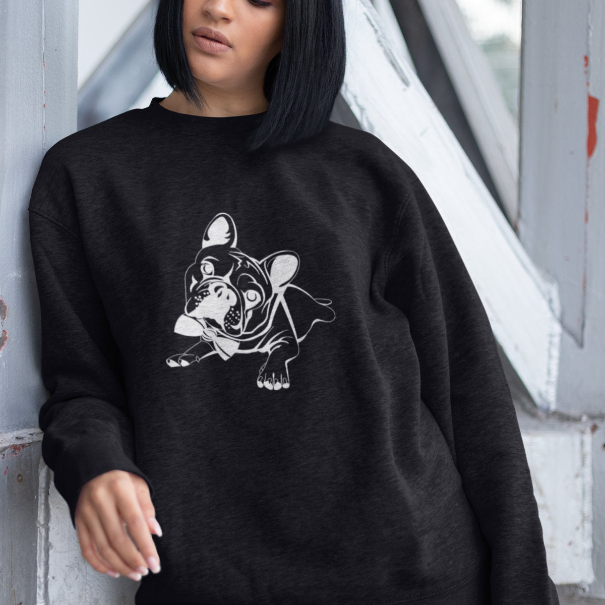 Black Sweatshirt French bulldog