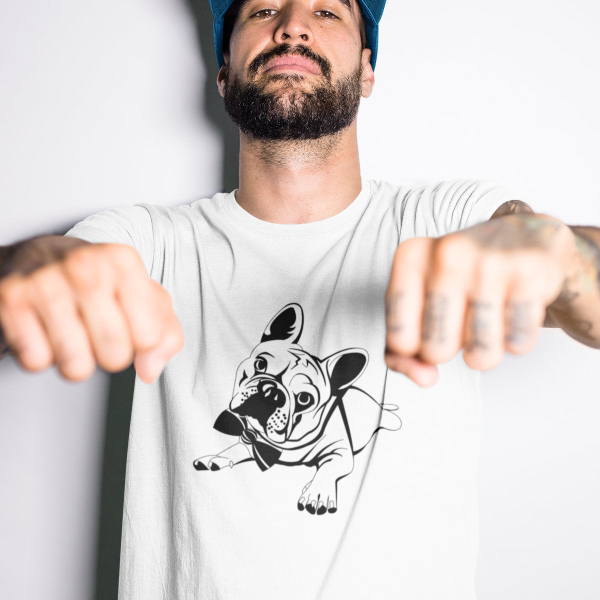 Bílé UNISEX tričko French bulldog
