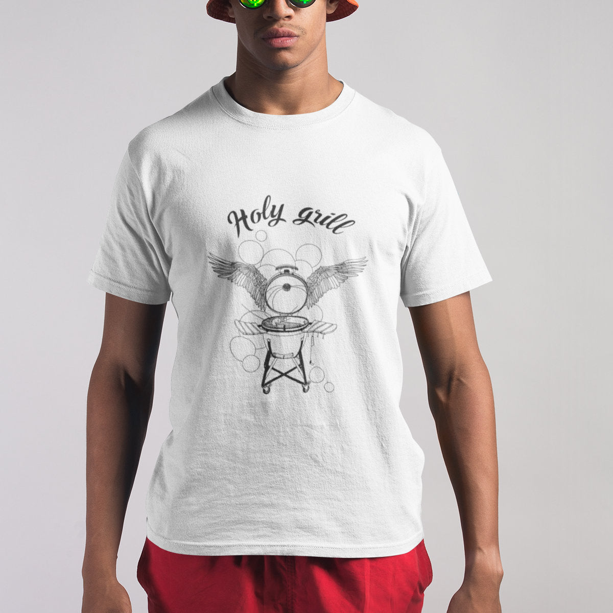 Bílé UNISEX tričko Holy grill