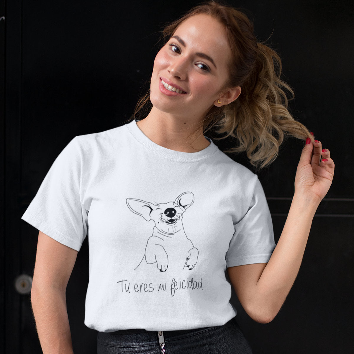 Bílé UNISEX tričko You are my happiness