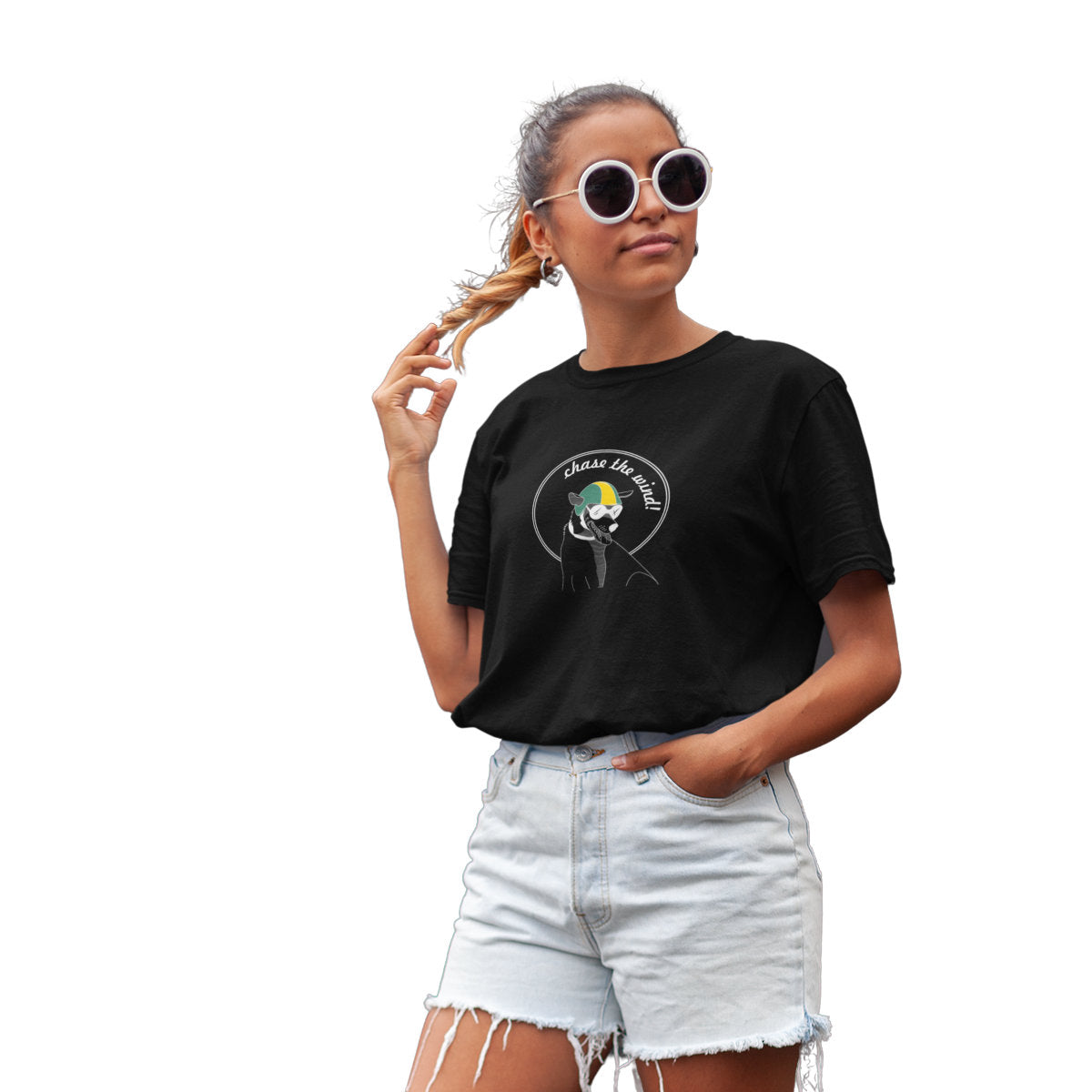 Černé UNISEX tričko Chase the wind