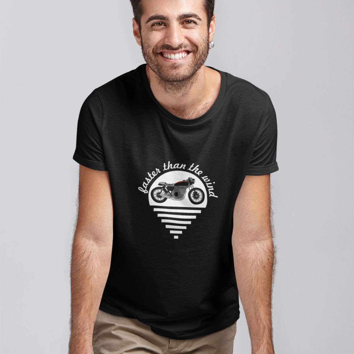 Černé UNISEX tričko Faster than the wind
