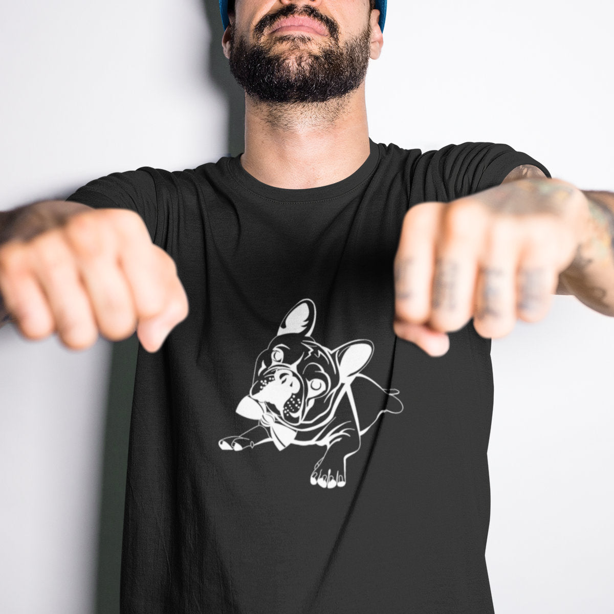 Černé UNISEX tričko French bulldog