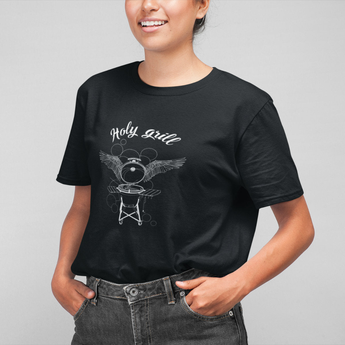 Černé UNISEX tričko Holy grill