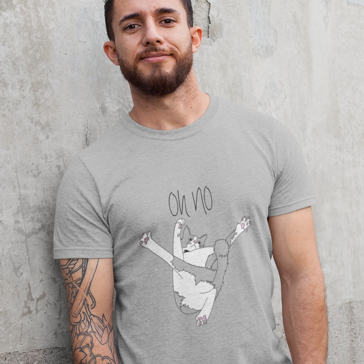 Šedý melír UNISEX tričko Oh no