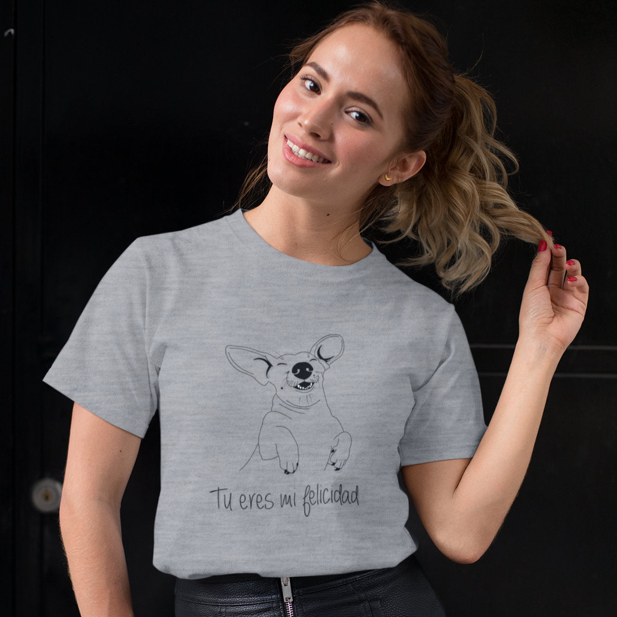 Šedý melír UNISEX tričko You are my happiness
