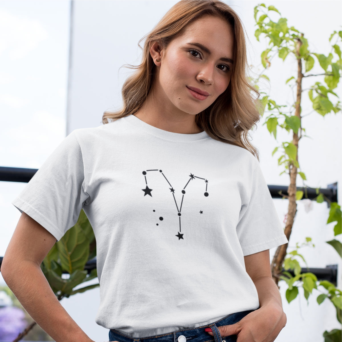Bílé UNISEX tričko Zodiac Aries