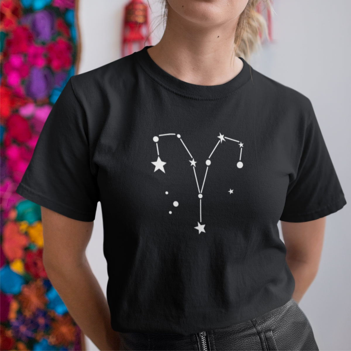 Černé UNISEX tričko Zodiac Aries