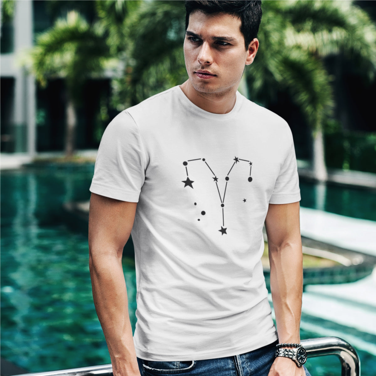 Bílé UNISEX tričko Zodiac Aries