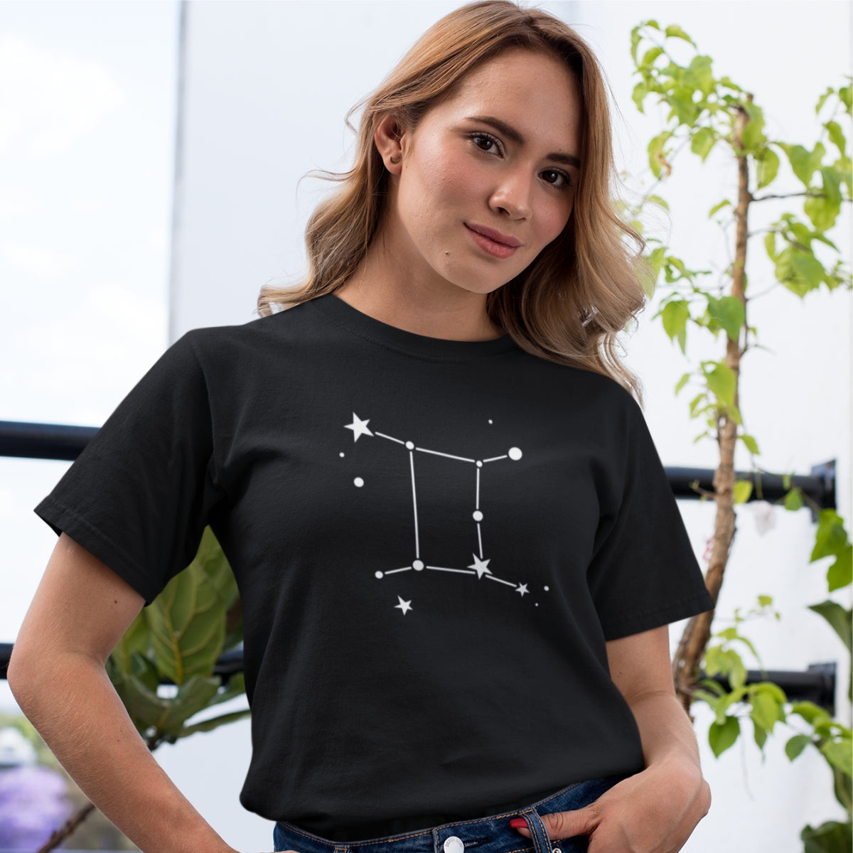 Černé UNISEX tričko Zodiac Gemini