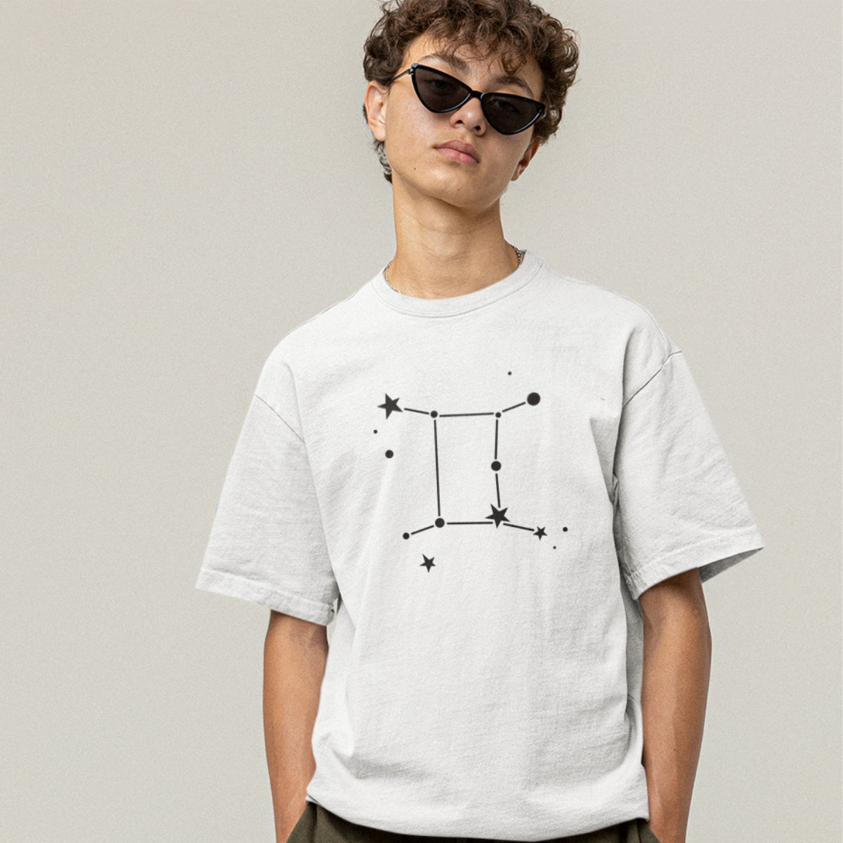 Bílé UNISEX tričko Zodiac Gemini