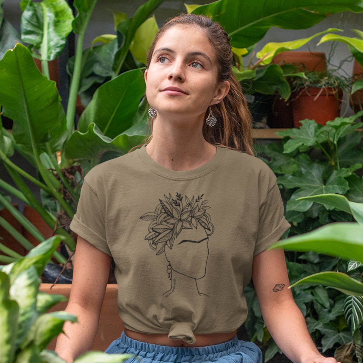 Khaki tričko Frida (UNISEX tričko)