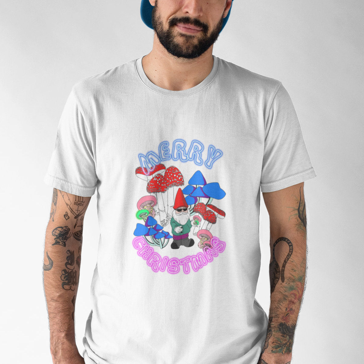 Černé UNISEX tričko Neon Christmas