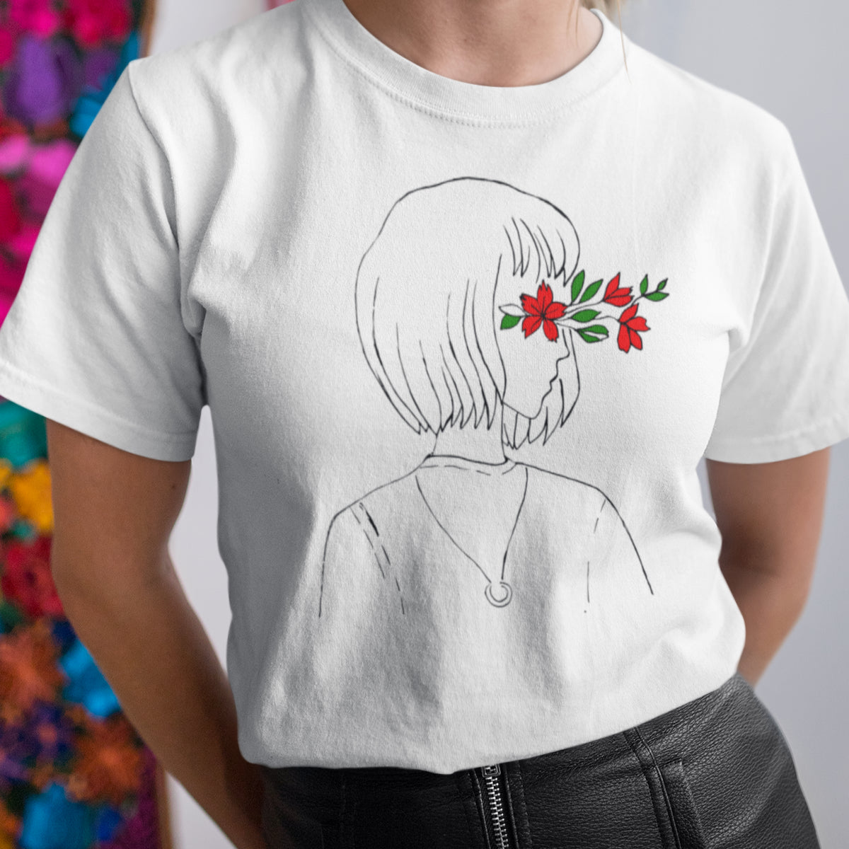 Bílé tričko Květinová vize (UNISEX tričko)