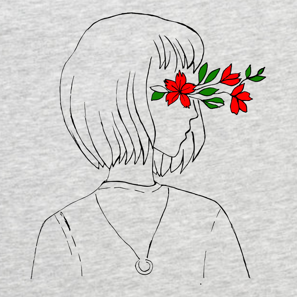 Šedý melír tričko Květinová vize (UNISEX tričko)