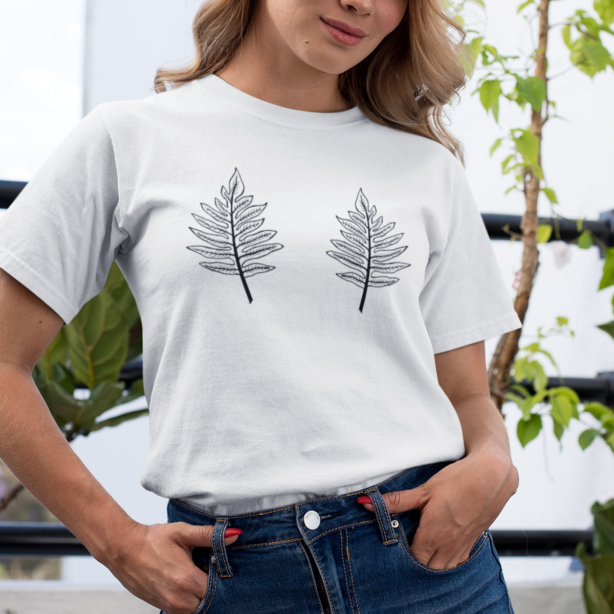 Bílé tričko Dva listy (UNISEX tričko)