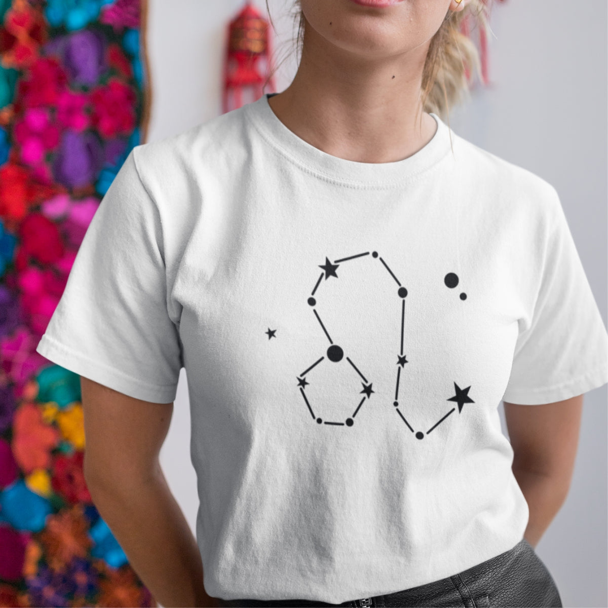 Bílé UNISEX tričko Zodiac Leo