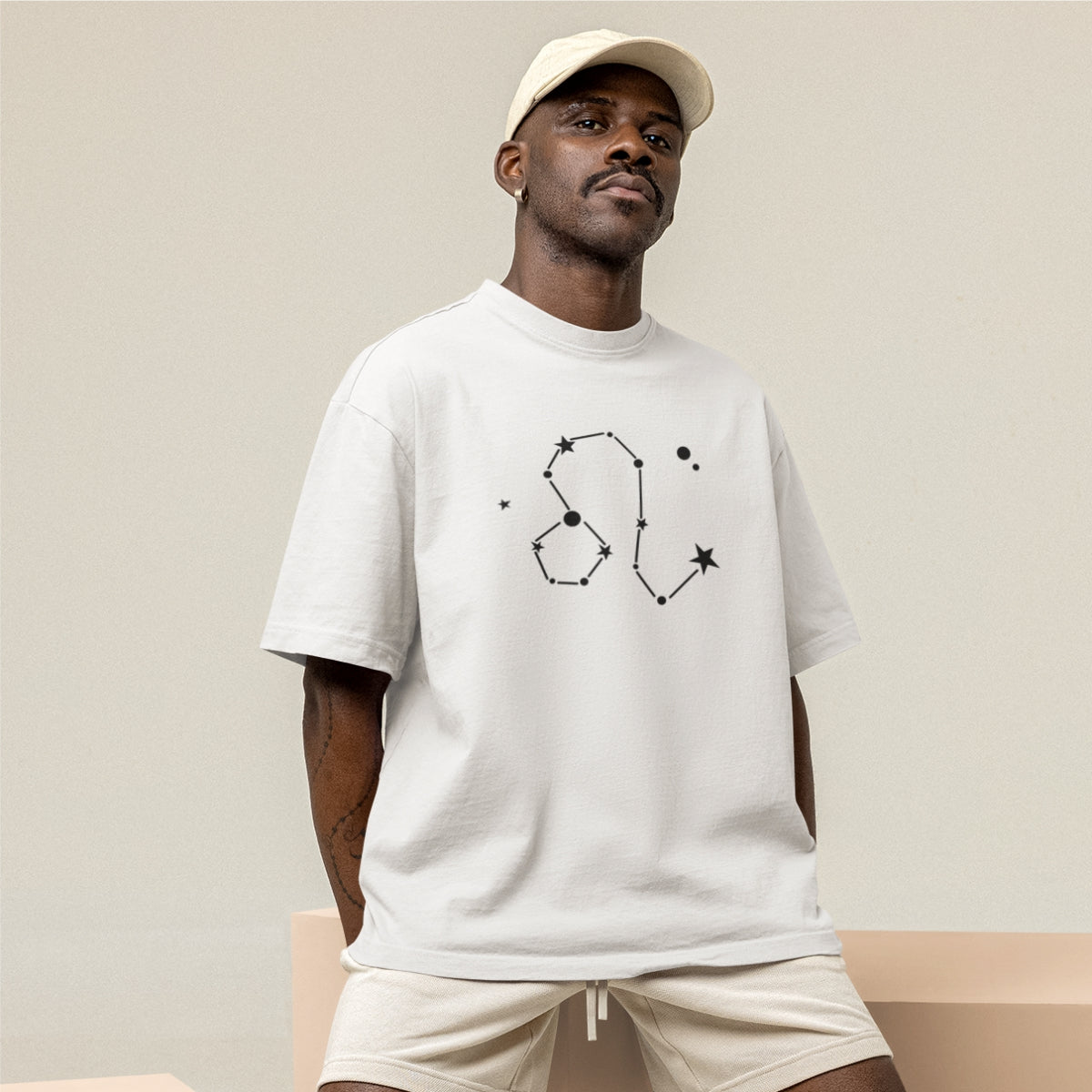 Bílé UNISEX tričko Zodiac Leo