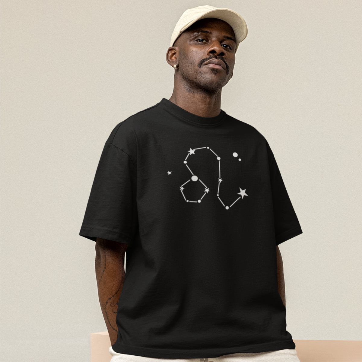Černé UNISEX tričko Zodiac Leo