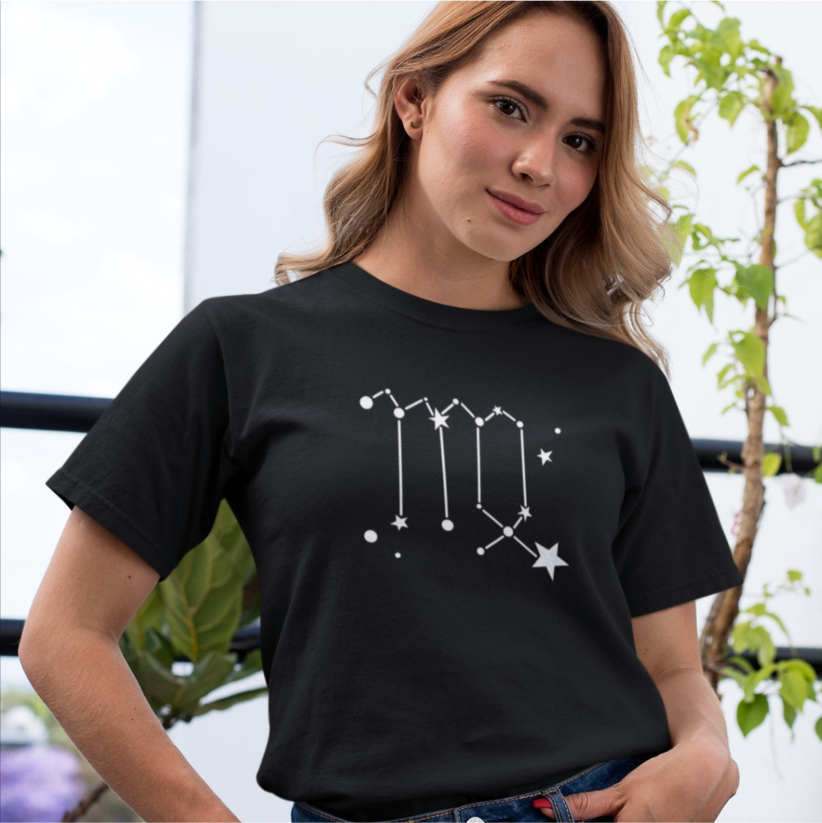 Černé UNISEX tričko Zodiac Virgo