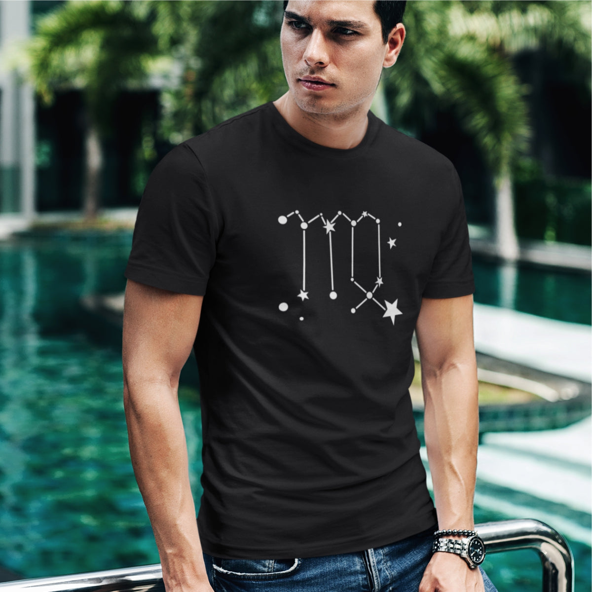 Černé UNISEX tričko Zodiac Virgo