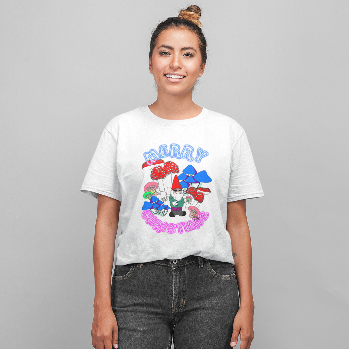 Černé UNISEX tričko Neon Christmas