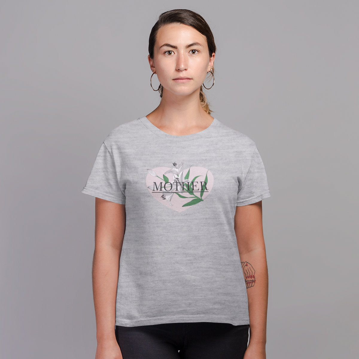 Šedý melír UNISEX tričko Mother Lily