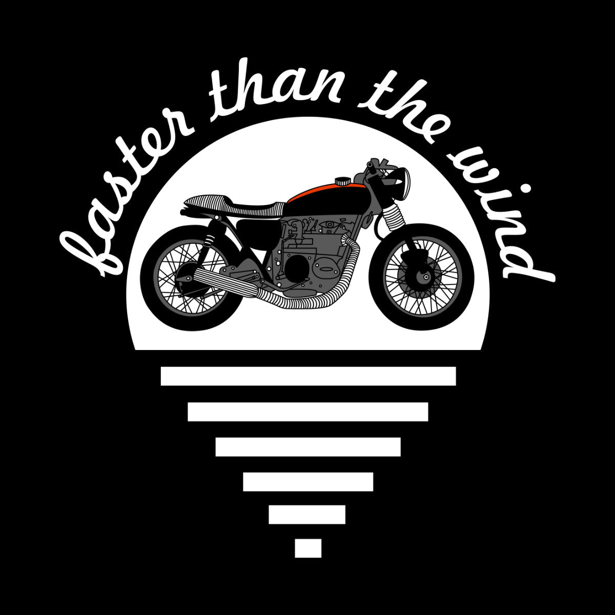 Černé UNISEX tričko Faster than the wind