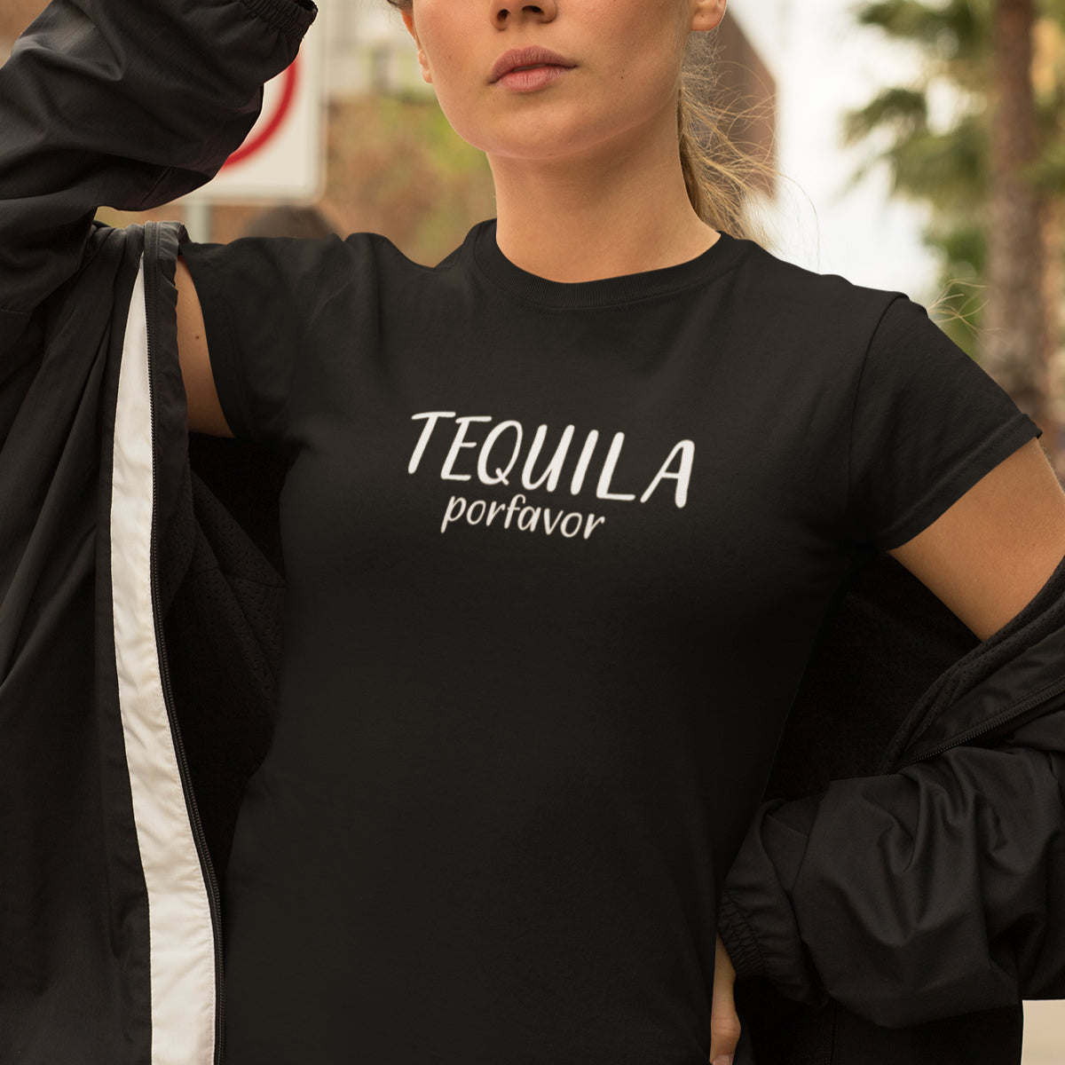 Černé UNISEX tričko Tequila porfavor