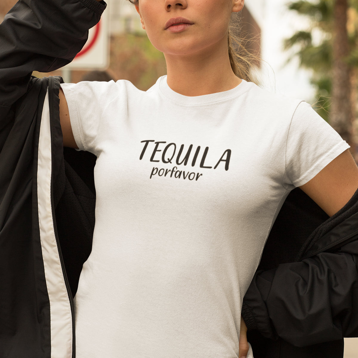 Bílé UNISEX tričko Tequila Porfavor