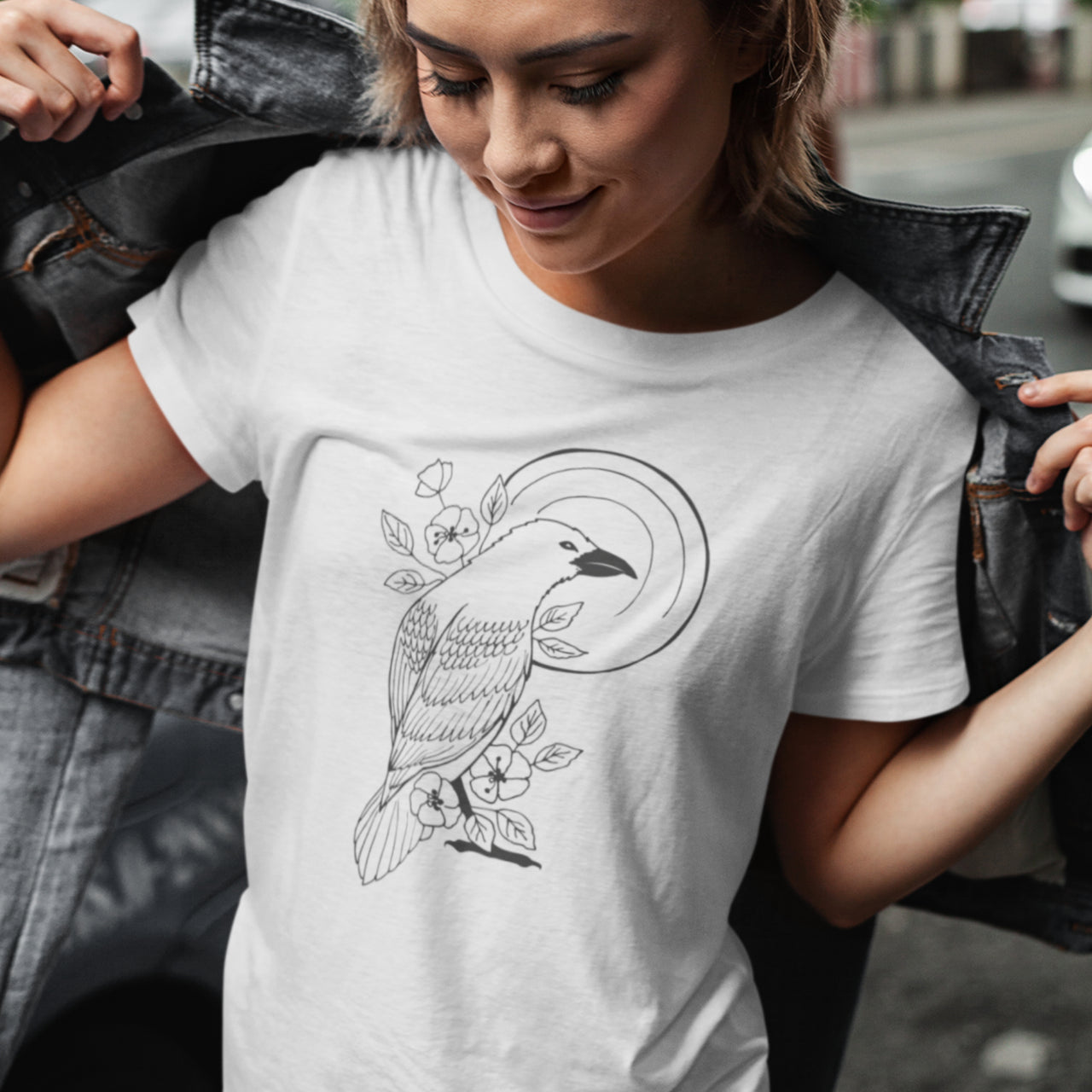 Bílé tričko Vrána (UNISEX tričko)