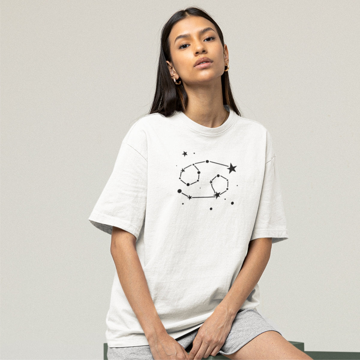 Bílé UNISEX tričko Zodiac Cancer