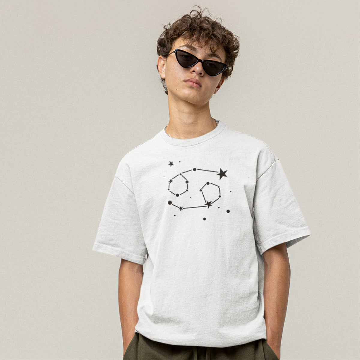 Bílé UNISEX tričko Zodiac Cancer